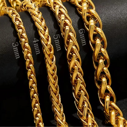 STAINLESS STEEL SILVER COLOR TWIST ROPE CHAIN NECKLACE FOR MEN Women HIP HOP PUNK Jewelry Accessories 3/4/5/6/8MM Thick