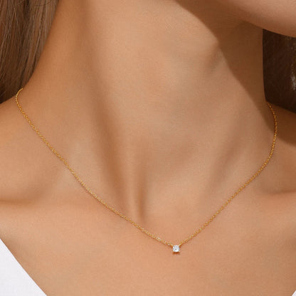 925 Sterling Silver Necklaces Charms for Women Crystal Cross Clavicle Collar Chain Simple Choker Necklace Accessories Gift
