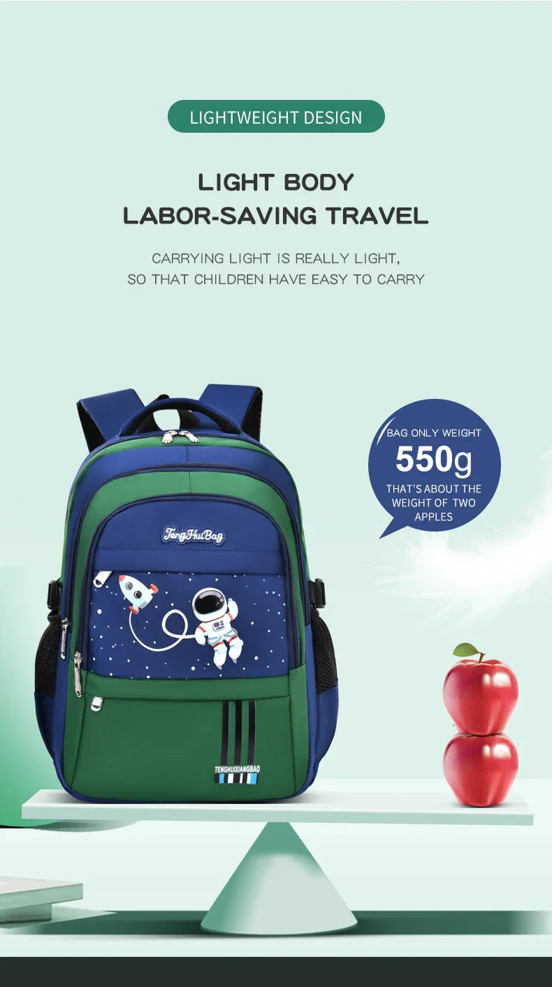 Elementary School Students Schoolbag Boys 1,2,3,4,5,6 Grades 6-12 Years Old Astronaut Shoulder Baglaptop Backpack Waterproof WEA