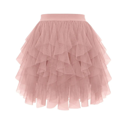 Women's Tulle Tutu Skirt Fashion Solid Color High Waist Mesh Skirt A-line Puff Skirt Cute Cake Skirt Cute Ballet Ball Half Skirt
