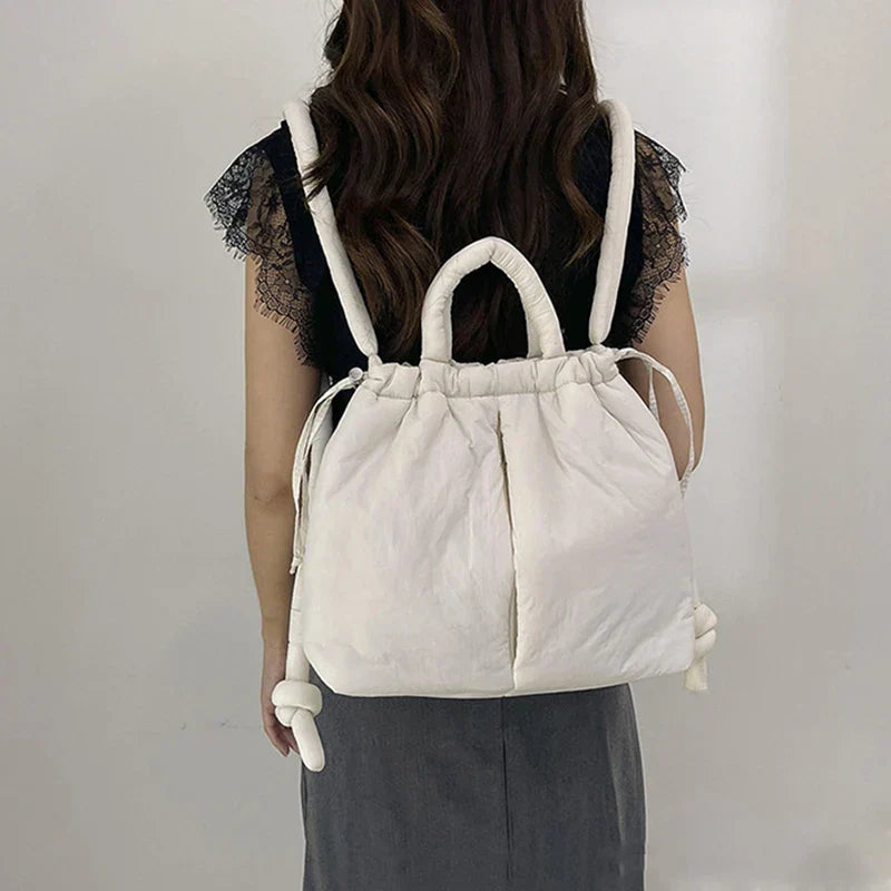 Fashion Casual Large Capacity Puffer Tote Bag Designer Padded Nylon Women Shoulder Bags Handbags Knotted Strap Crossbody Bags