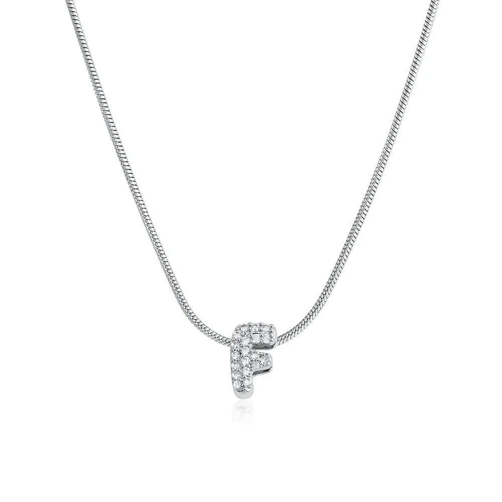 Fashion Tiny CZ Zircon Initial Alphabet Pendant Neckalce Gold Plated Stainless Steel A-Z Letter Necklaces Birthday Gifts Jewelry