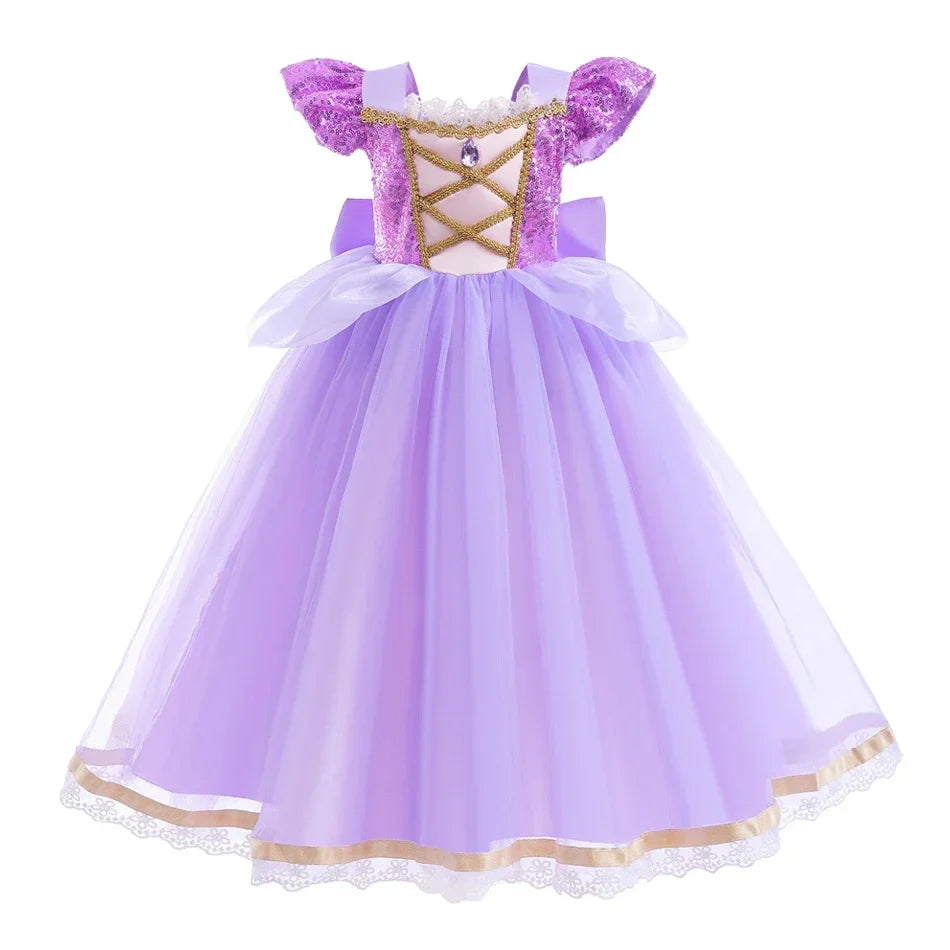 Kids Princess Costume Children Elsa Anna Halloween Dress Girl Cinderella Snow White Dress Rapunzel Mermaid Pageant Disguise