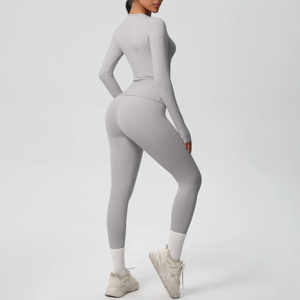 2 PCS Sportswear Yoga Set Gym Clothes Yoga Suits For Women Fitness Set Tracksuits Sports Long Sleeve Crop Top Gym Leggings