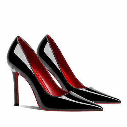 Women's heels 2025 New Luxury Brand Pumps Red Bottom Pointed Toe Rhinestone High Heels Elegant Stiletto Party Prom Ladies Shoes
