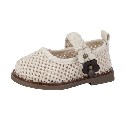Girls Walking Shoes Lace Mesh Bows Kids Princess Shoes Non-slip Shiny Sequins 2025 New Children Flat Shoes Soft Sole Non-slip