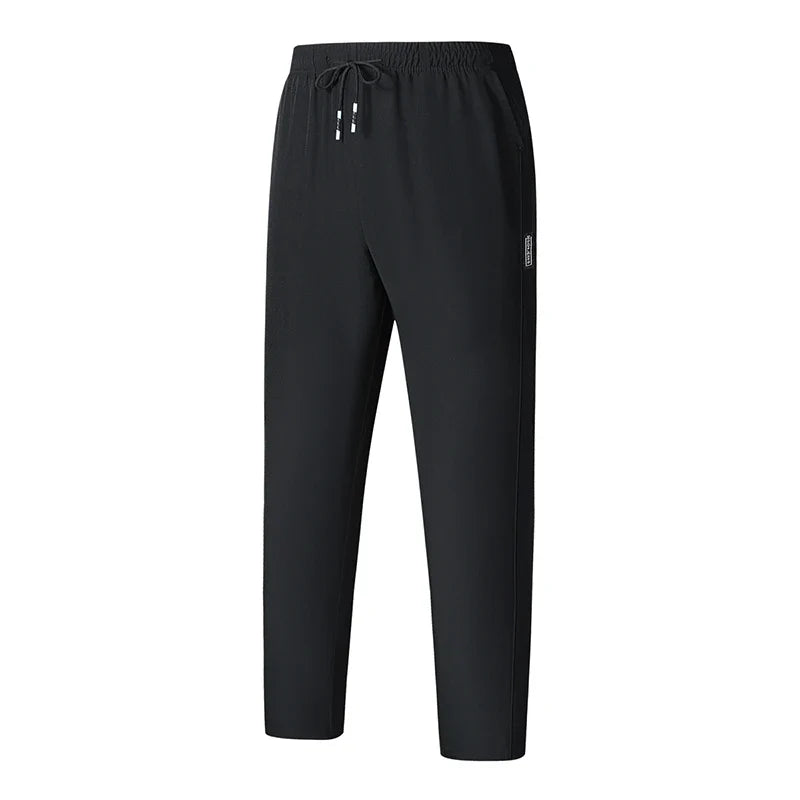 Men Running Pants Jogging Casual Summer Thin Sweatpants Quick Dry Ice Silk Straight Trousers Sports Gym Breathable Unisex