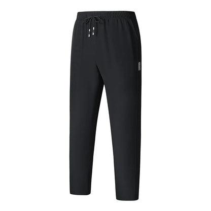 Men Running Pants Jogging Casual Summer Thin Sweatpants Quick Dry Ice Silk Straight Trousers Sports Gym Breathable Unisex