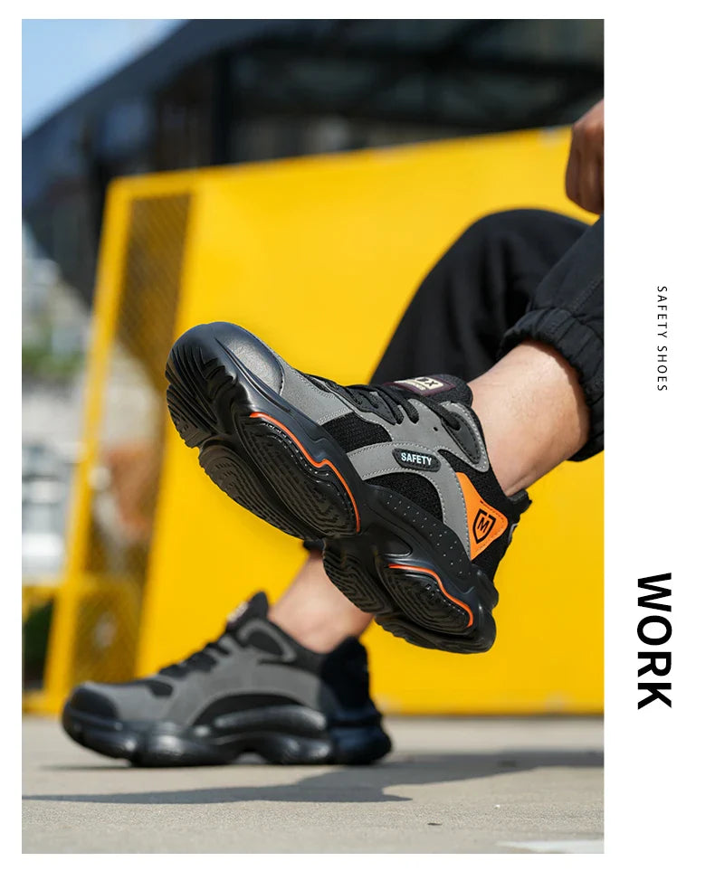 Lightweight Safety Shoes Men Work Shoes Steel Toe Cap Working Boots Sneakers Man Anti Puncture Breathable Sport Work Footwear
