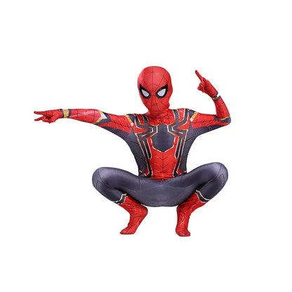 New Remy Jumpsuit with Halloween Superhero Web Spider Mask Costume for Boys Girls Soft Breathable Fabric Party Dress Up Cosplay