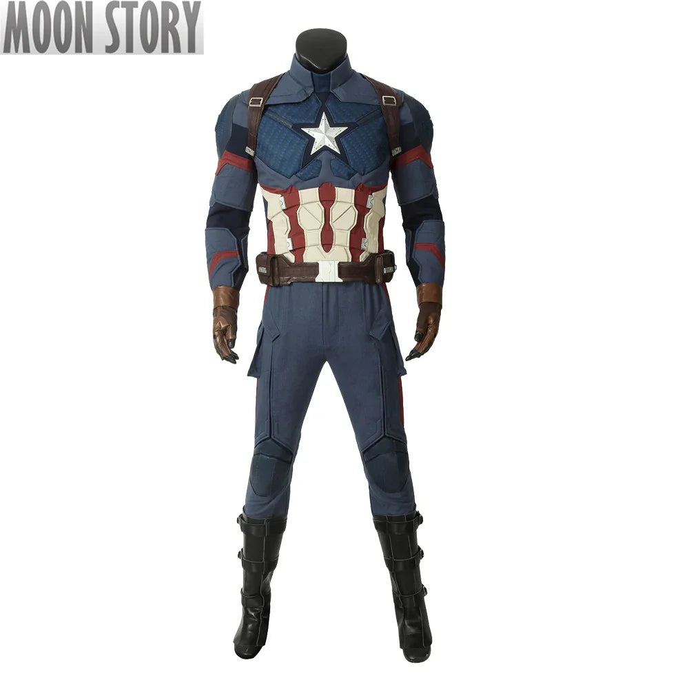 Civil War 4 Captain Cosplay Cosplay Superhero Chris Evans Adult Men Uniform Outfit Suit Halloween Vest Full Set