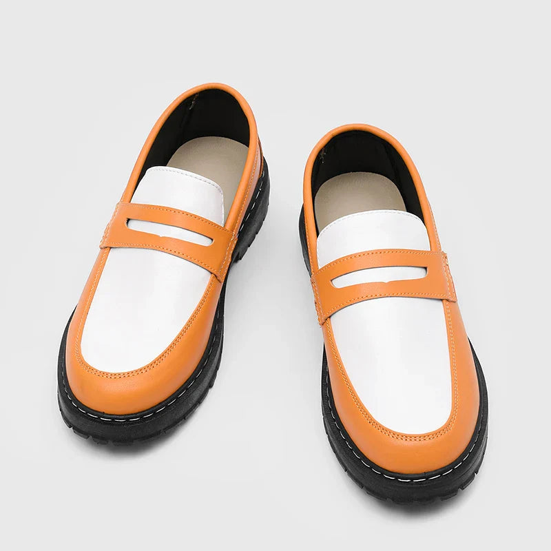 Color Blocked Men Loafers  Fashionable Comfortable Thick Soled Non Slip  for Daily Commuting Office Business  Formal Wear Shoe