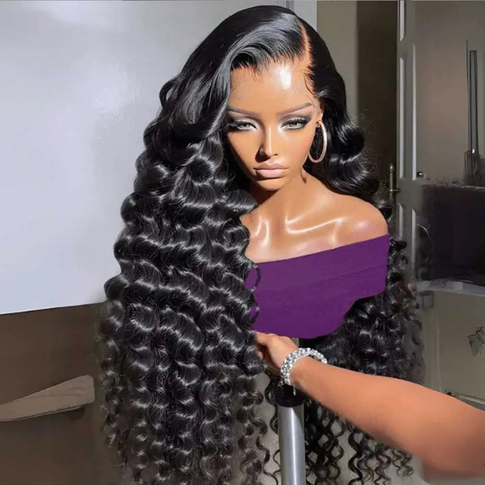 40 Inch HD Loose Deep Wave 13x6 Lace Front Human Hair Wigs Brazilian Curly Water Wavy 13x4 Lace Deep Wave Frontal Wigs For Women