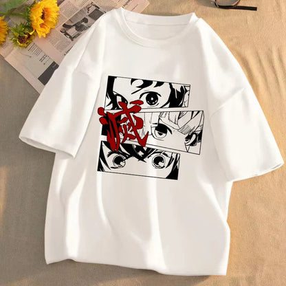 Demon Slayer Anime T-Shirt Kimetsu No Yaiba Unisex Graphic Tee Summer Short Sleeve Casual Cartoon Top Streetwear Anime Gift