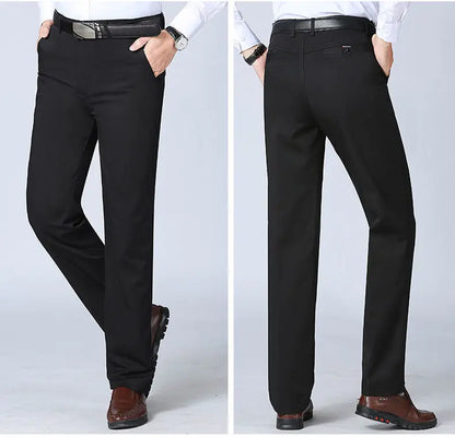 Men's 100% Cotton Autumn Thick Summer Thin Trousers Fashion Cargo Pants Smart Casual Solid Khaki Gray Brand Suit Pant GOZBKF