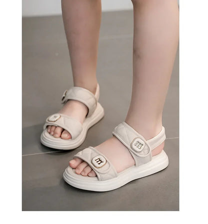 Kids Causal Sandals 2024 Thick Bottom Summer Toddler Girls Sandals Fashion Open-toe Children's School Black Sandals Versatile