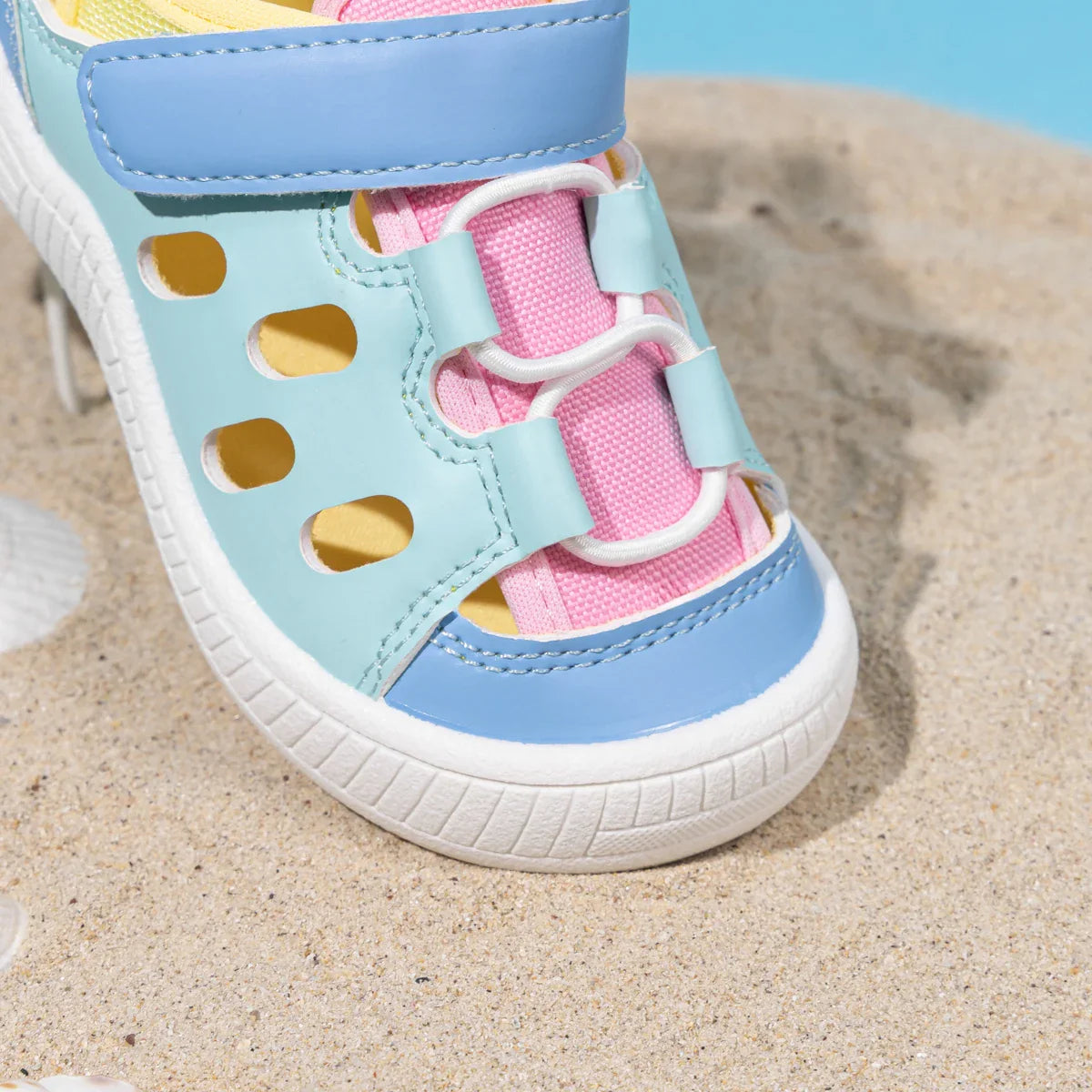 Toddler Little Kid Boys & Girls Closed Toe Sandals Velcro Breathable Cutout Summer Beach Casual Shoes