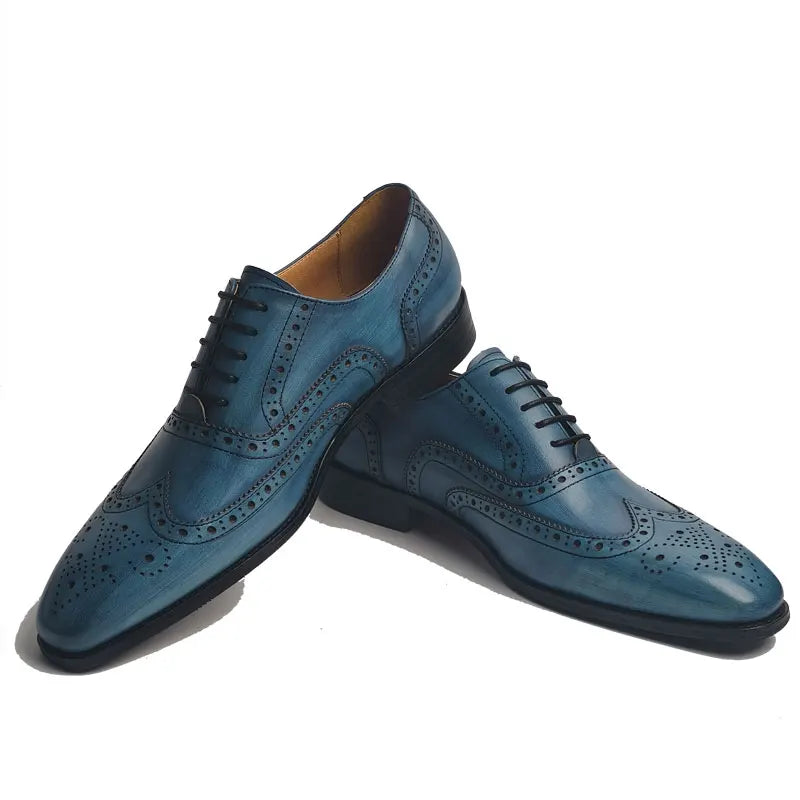 Wedding Men's Leather Shoes Genuine Leather Shoes High Quality Fashion Trendy Official Formal Leather Dress Shoes