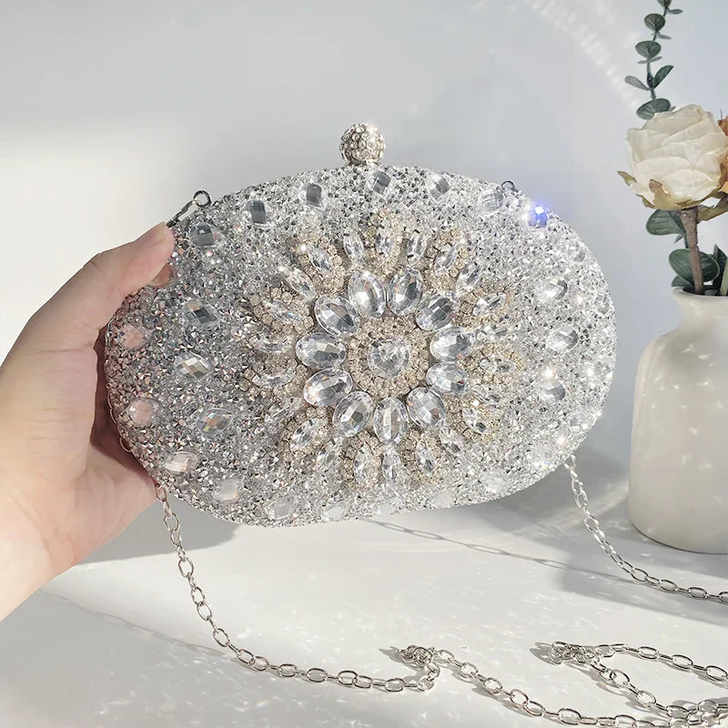 Bling Wedding Clutch Bag Party Purse and Handbag Women's Evening Bag Luxury Design Chain Shoulder Bag