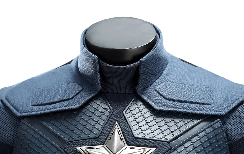 High Quality Adult Superhero Captain Steven Rogers Cosplay Costume Battle Uniform Costume  Halloween Carnival Helmet Boots