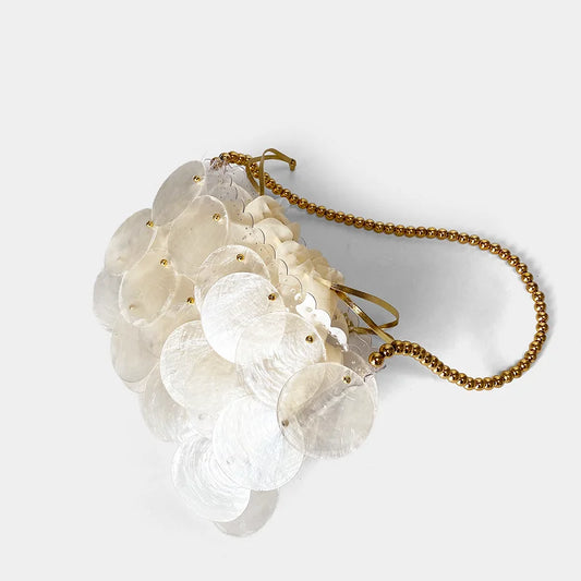 New Shell Bag Natural Beimu sequins Hand woven Bead Bead Bag Shoulder Bag