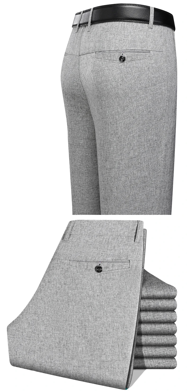 Mens Business Casual Pants Spring Autumn Suit Pants Formal Dress Pants for Husband Dad Trousers 29-40