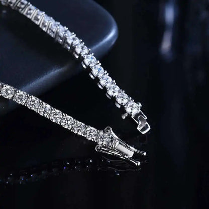 925 Sterling Silver Moissanite Tennis Bracelet D VVS1 with GRA Certificate Exquisite and Luxurious Jewelry Gift
