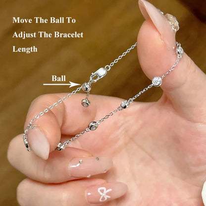 Full 0.1CT 3mm D Color Moissanite Diamond Link Bracelet for Woman 925 Silver Plated 18k Adjustable 15-20cm Chain Bracelets