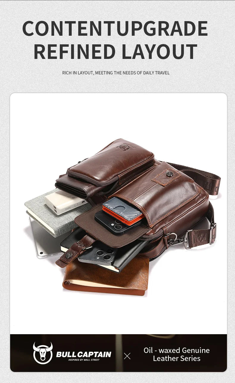 New Genuine Leather Men Crossbody Bag Male Briefcase Messenger Bag Casual Business Briefcase Style Men Shoulder Bag