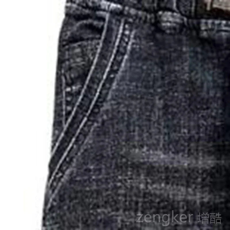 Extra-large stretch jeans girls stretch waist loose and thin Harlan pants