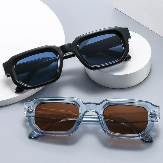Fashion Blue Square Sunglasses For Women Men Retro Luxury Designer Clear Lens Sun Glasses Shades UV400 Eyeglasses