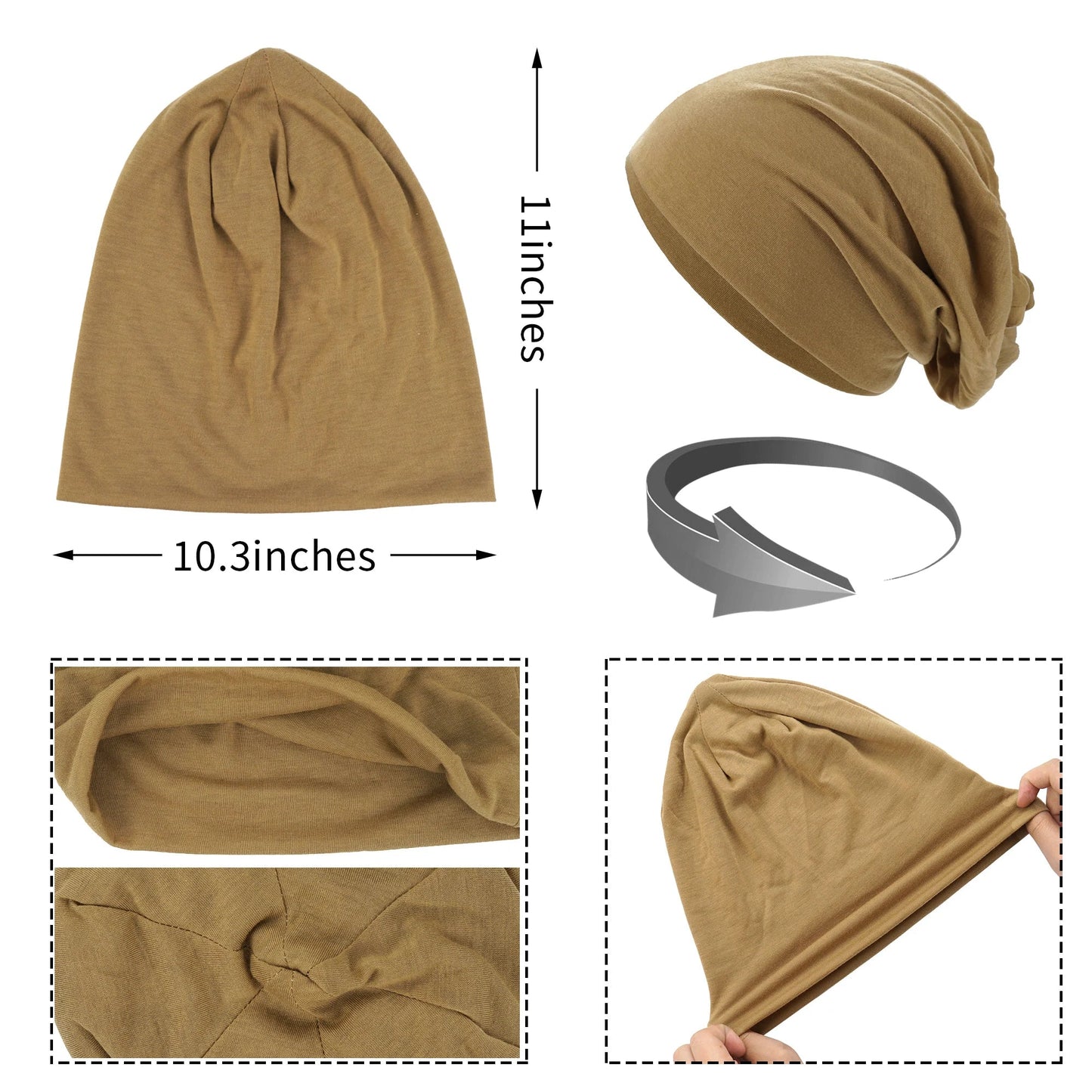 Slouchy Beanie Hip-Hop Soft Lightweight Running Beanie Adult Dwarf Hats