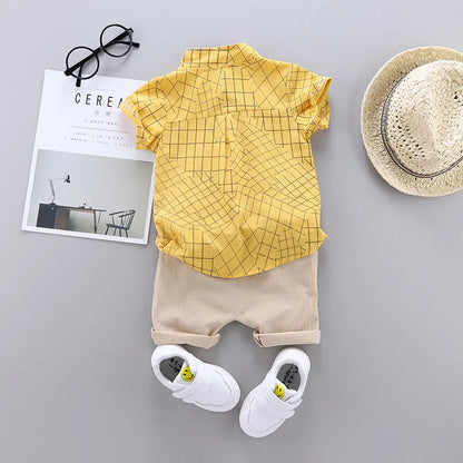 2024 Summer Casual Clothes Fashion Baby Boy's Suit Set Top Shorts 2PCS Baby Clothing Set For Boys Infant Suits Kids Clothes