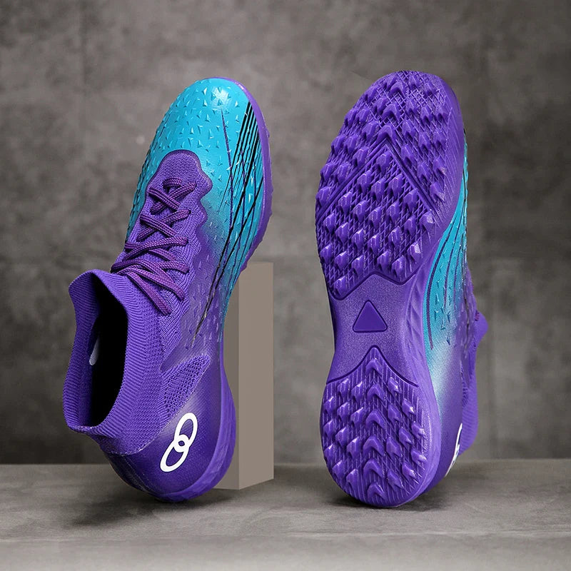 New Men Soccer Shoes Long Spikes Ultralight Football Boots Breathable Sneakers Indoor Match Cleats Training Drop Shipping
