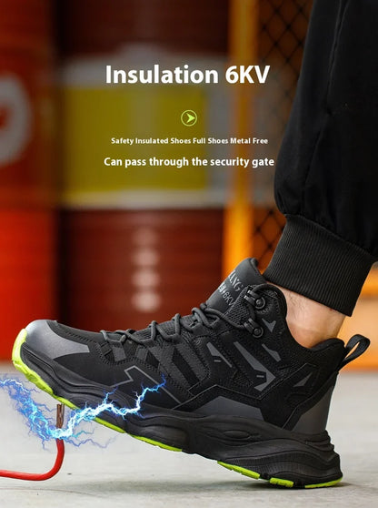 Steel Toe Kevlar-Midsole Safety Shoes Men Anti-Puncture Anti-Smash Non Slip Industrial Work Boots Protection Tactical Boots