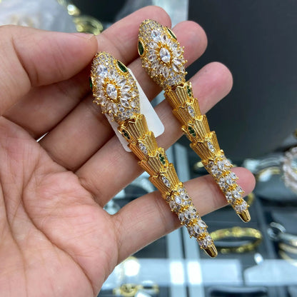 2025 New Light luxury Snake Jewelry Set Fashionable and high-end necklace, collarbone bracelet, stud earrings and an open ring