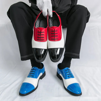 Sapato Social Masculino De Couro Azul De Alta Qualidade Bico Fino Elegante Sapatos De Casamento Masculino Baixo Decotado Para Festa Sapatos Formais Masculinos