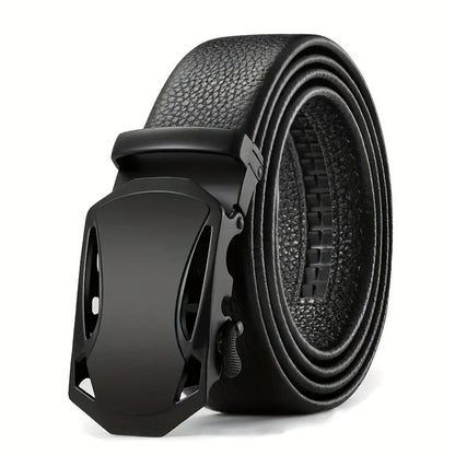 Men'S Belt Metal Automatic Buckle High Quality Business Work Belt Paired With Jeans Cheap Belt, Gift For Father And Boyfriend