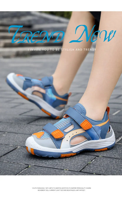 Boys Soft Sandals Fashion Children Shoes Solid Color Baby Sole Anti-slip Anti collision outdoor Girls Sandalias Flat Beach
