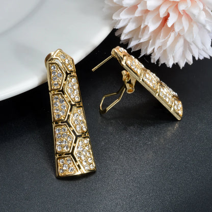 Sunny Jewelry Bridal Wedding Set Acorite Zircon Classic Gold Plated Earrings Necklace Bracelet Ring For Women Gift Anniversary