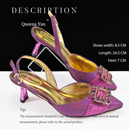 Italian Design Fashion Evening Shoes with Pointed Toe And Matching Clutch Bag Elegant Women's Footwear for Special Occasions