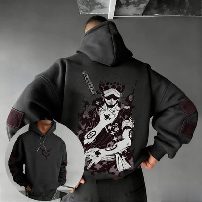 Trafalgar Law Anime Hoodie Cotton Pullover Japanese Cartoon Graphic Print Sweatshirt Streetwear Casual Autumn New Y2k