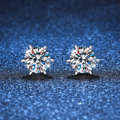 0.3-2CT Moissanite Stud Earrings For Women Screw Thread Ear Studs 925 Sterling Silver Wedding Jewelry Pass Diamond Test