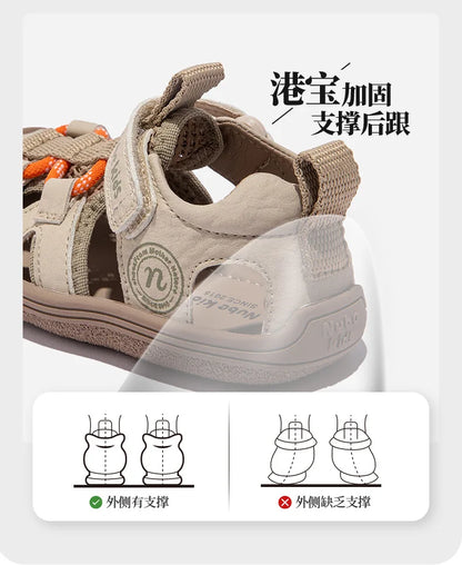 High Quality Children Sandals Summer Kids Beach Shoes Sport Sandals Little Boys Girls Close-toed Sandals Pink, Black, Khaki