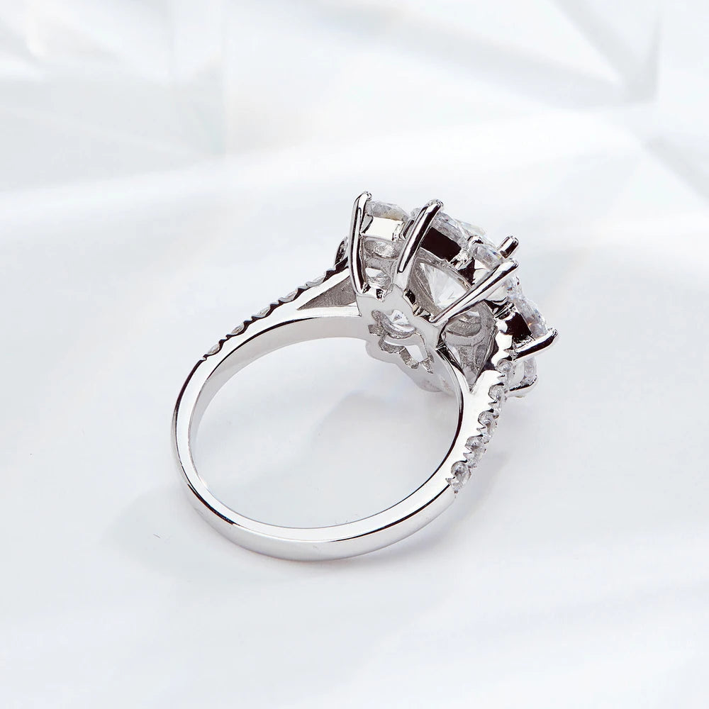 D VVS1 Moissnaite Diamond Rings for Women s925 Sterling Sliver Plated 18k white gold Wedding Band Fine Jewelry with GRA
