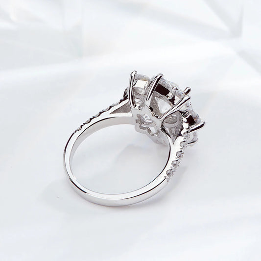 D VVS1 Moissnaite Diamond Rings for Women s925 Sterling Sliver Plated 18k white gold Wedding Band Fine Jewelry with GRA