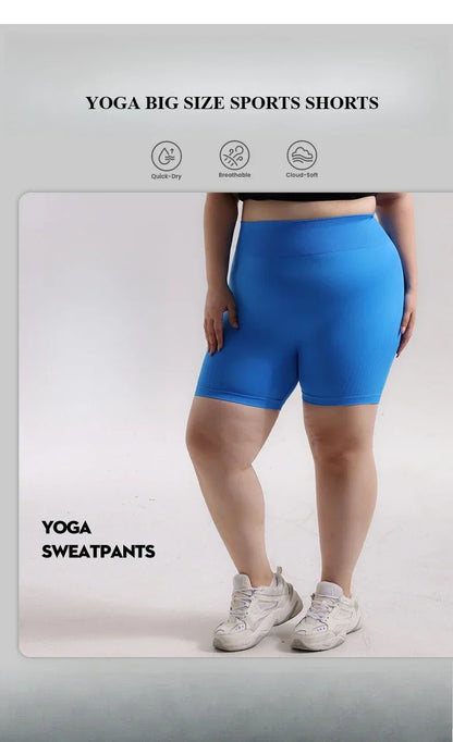 Plus Size Sports Shorts Women Seamless Skinny Shorts Outdoor Running Sexy Hip Liftting High Elastic Yoga Shorts Summer