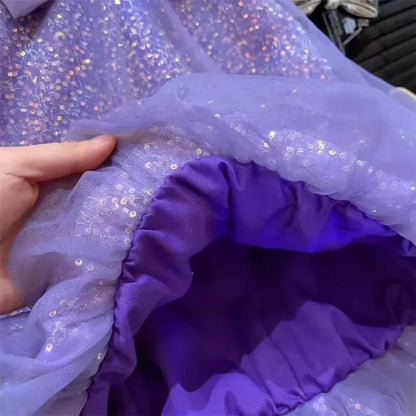 Plain Girls Clothes Summer Sleeveless Mesh Sparkling Princess Dresses Korean Version Birthday Wear Party Wedding