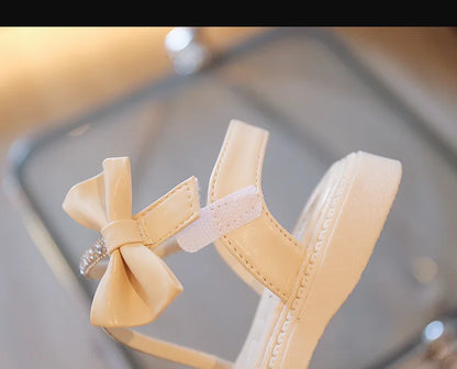Children Princess Shoes Baby Girls Flat Bling Leather Sandals Fashion Sequin Soft Kids Dance Party Sparkly Shoes Crystal F05214