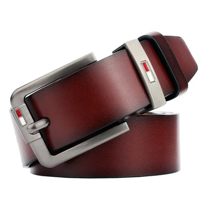 Famous Brand Design PU Leather Belt for Men Classical Alloy Pins Buckle Waist Belts Wild West Punk for Jeans Leisure Waistband